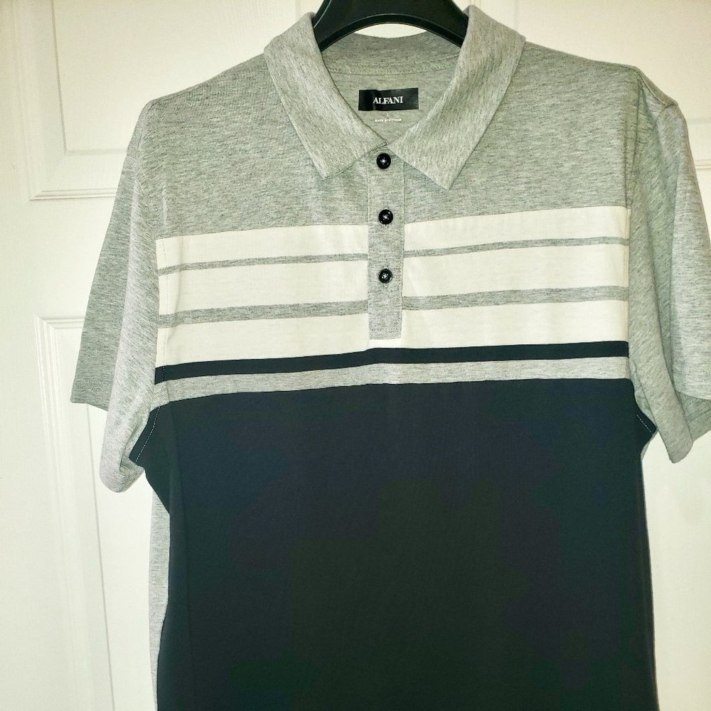 Alfani Polo Shirt (L) Blue/Gray